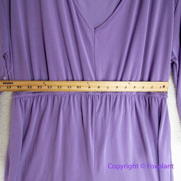 New! Eloquii long bell sleeve purple romper, size‎ 18/20 - Picture 5 of 11